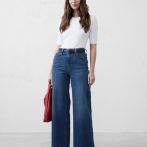 wide leg high rise jean