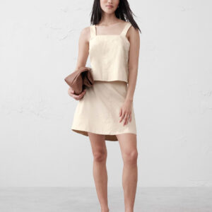 Home linen blend boxy topstitch tank