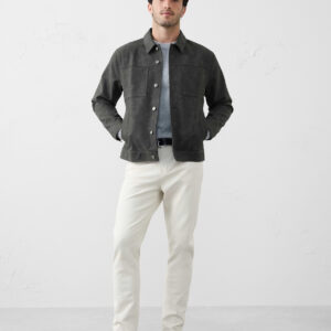 vegan leather trucker jacket