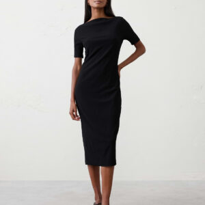 crinkle knit midi dress