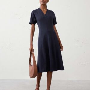 Витрина soft touch v neck midi dress