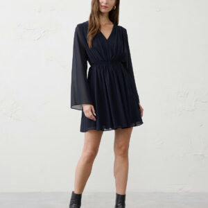 chiffon side tie mini dress