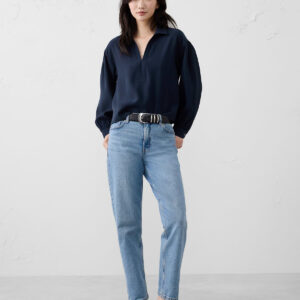 Витрина johnny collar twill popover top