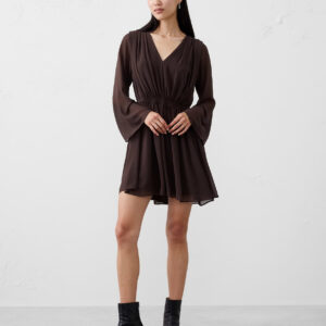 chiffon side tie mini dress