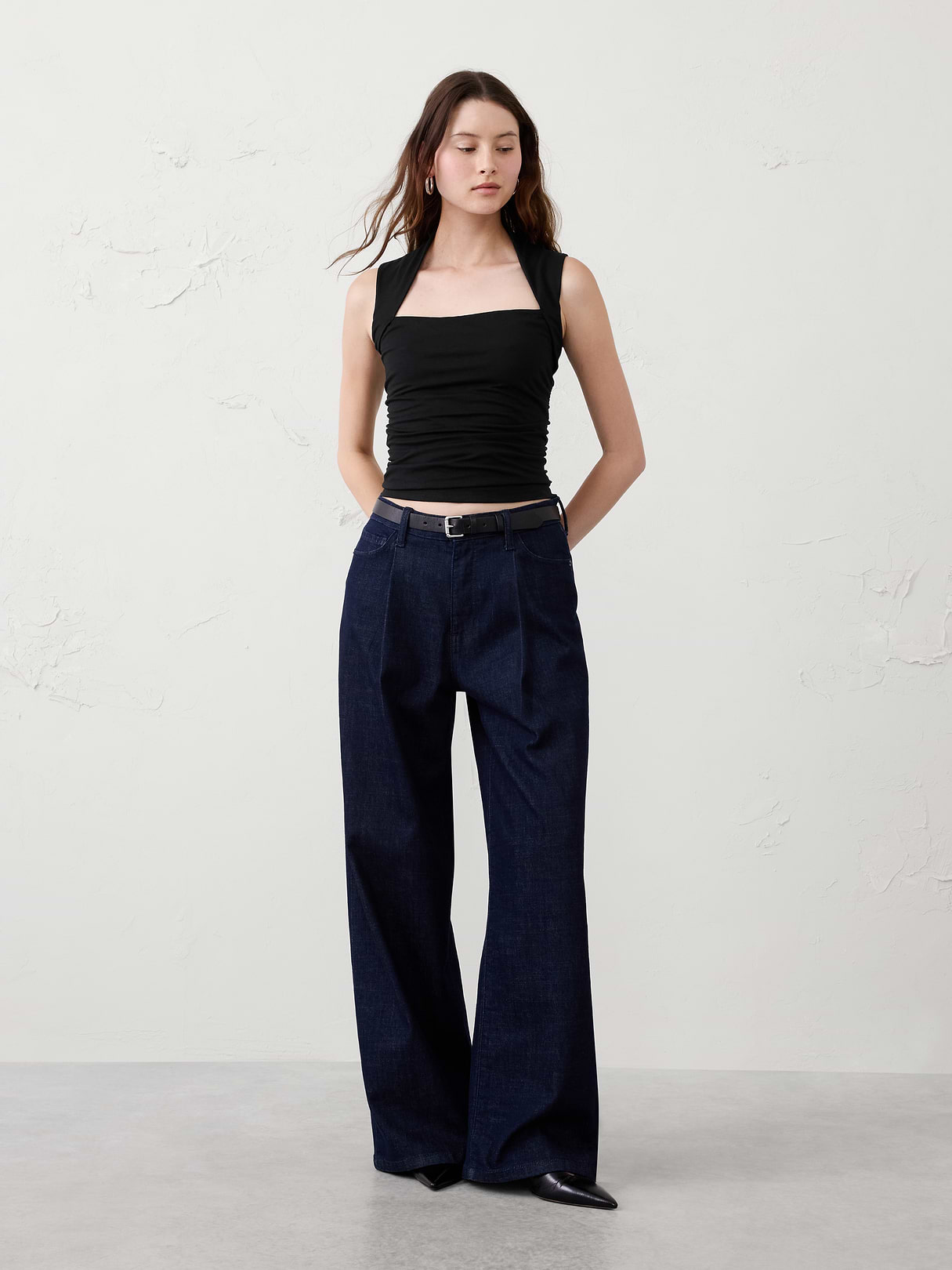 soft stretch side shirred top soft stretch side shirred top