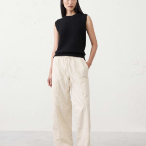 wide leg mid rise cargo pull on jean