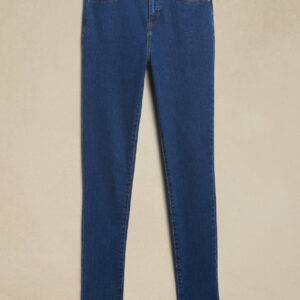 high rise skinny raw hem jean