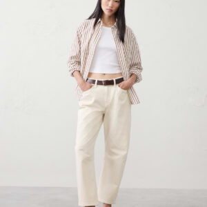 barrel mid rise jean