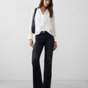 tie neck blouse