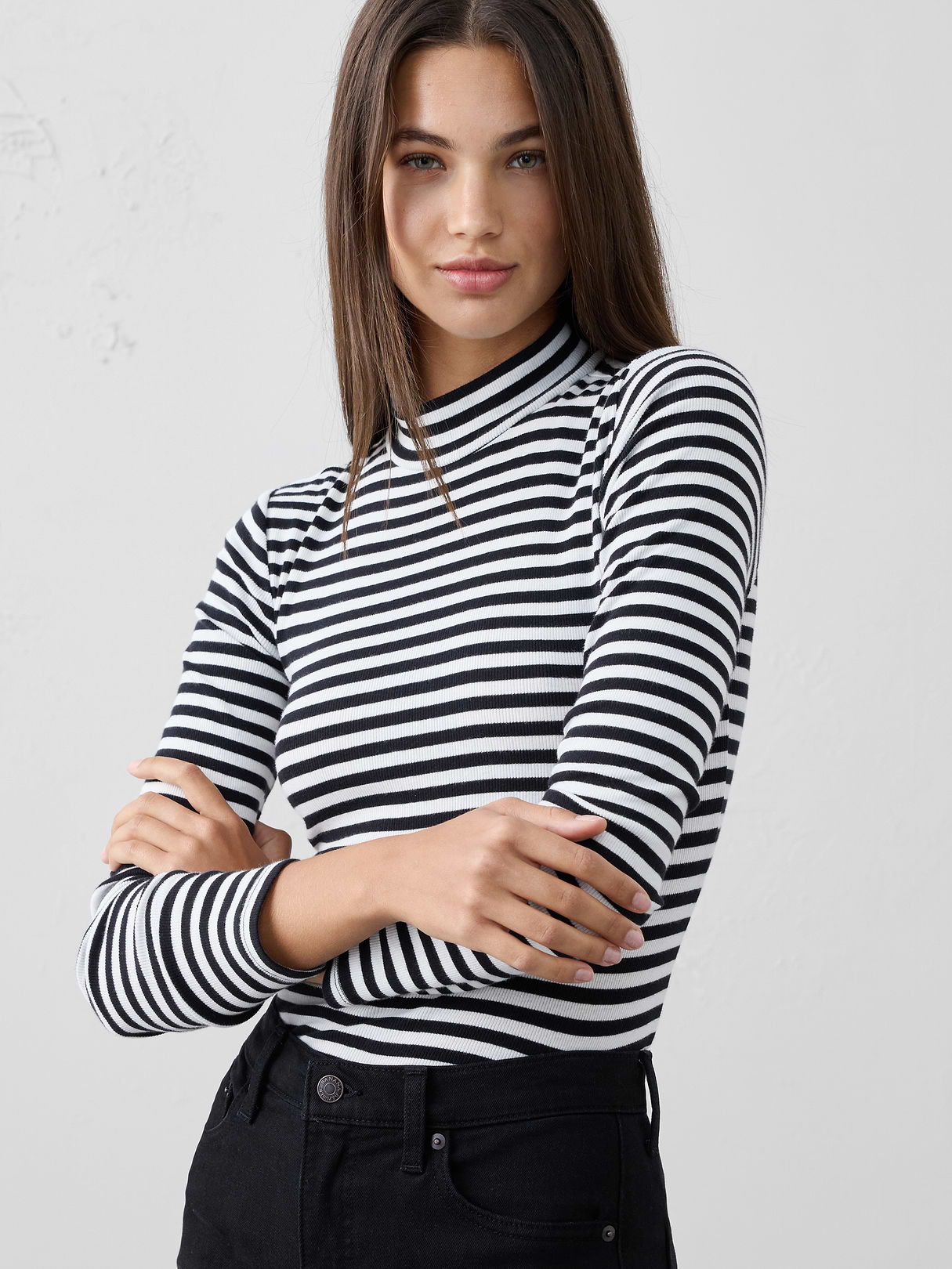 ribbed mock neck top ribbed mock neck top