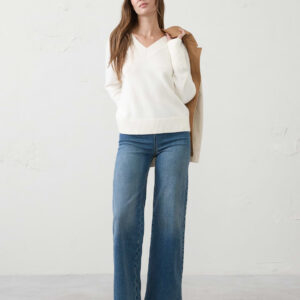 wide leg high rise pull on jean