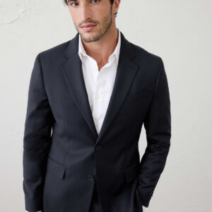 luxe wool blend suit jacket