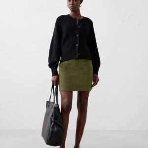 corduroy seamed mini skirt