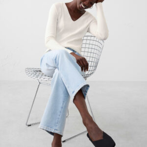 Витрина seamed v neck sweater
