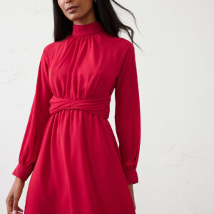 twisted waist mini dress