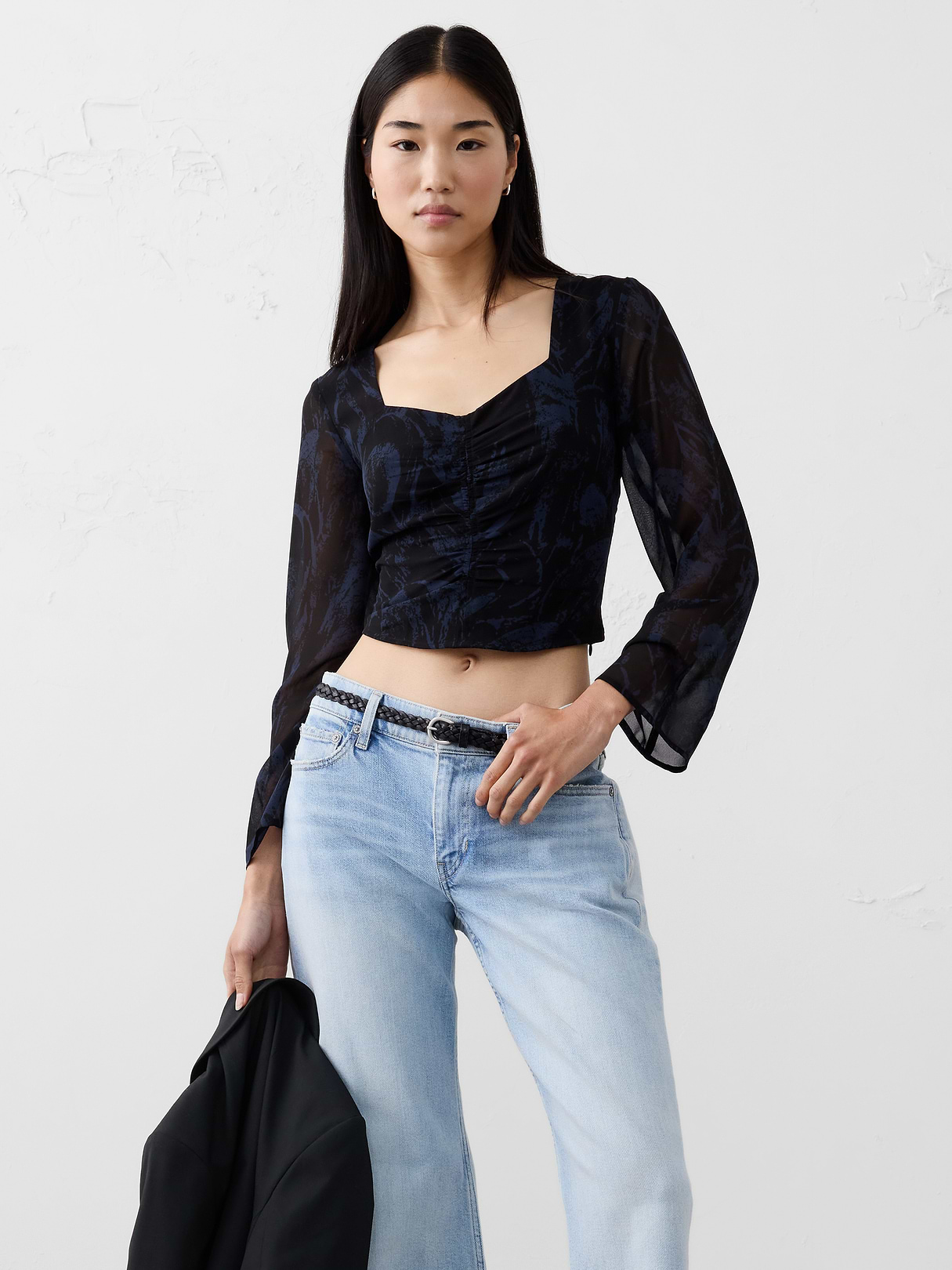 cropped shirred sweetheart neck top cropped shirred sweetheart neck top