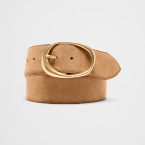 vegan suede organic buckle wide belt