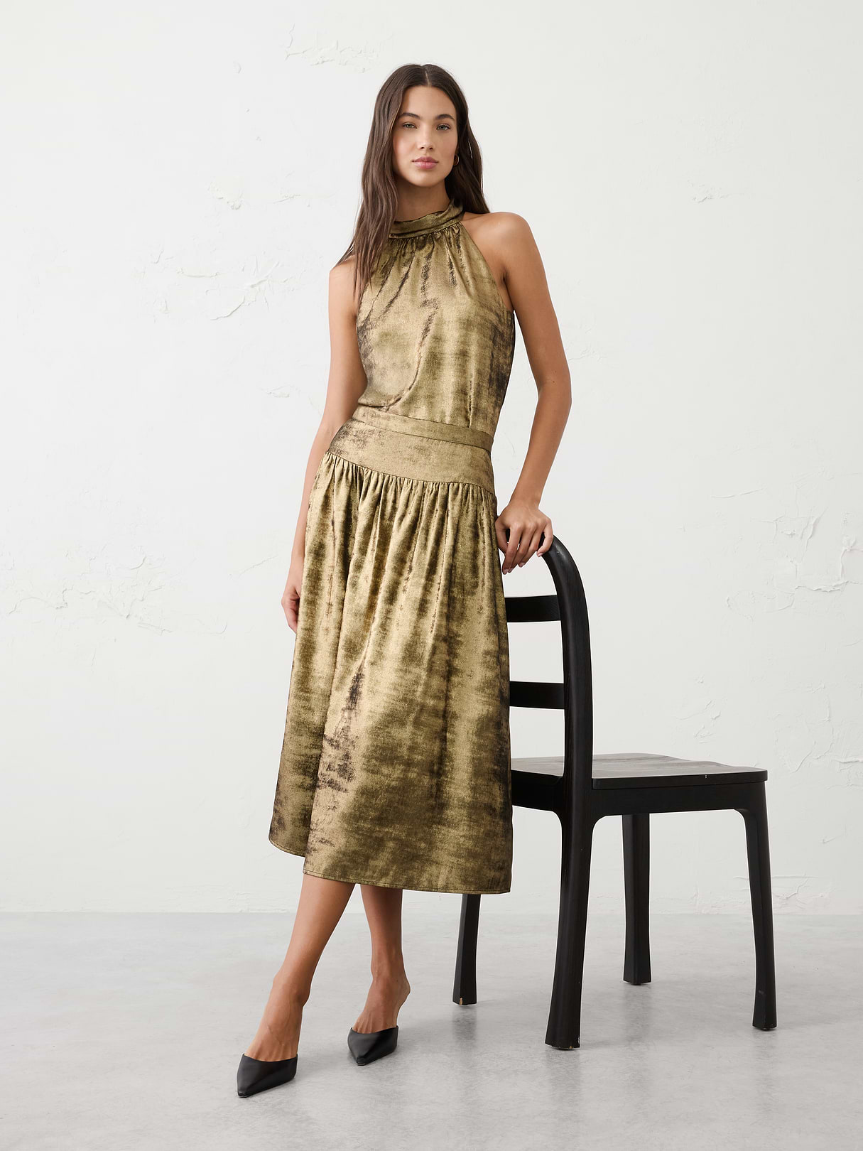 metallic midi skirt metallic midi skirt