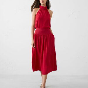 dropped waist midi skirt