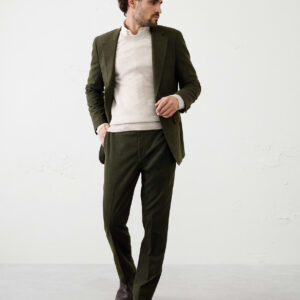 Home flannel herringbone suit trouser