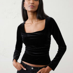 velvet square neck top