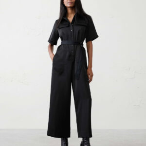 Home satin utility jumpsuit