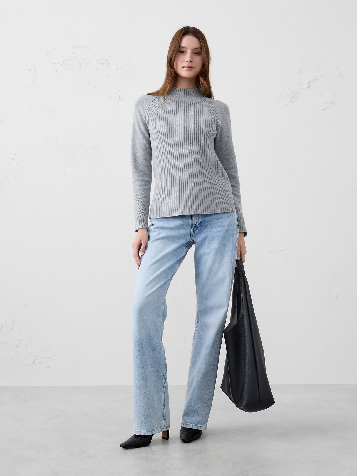 ribbed mock neck sweater ribbed mock neck sweater