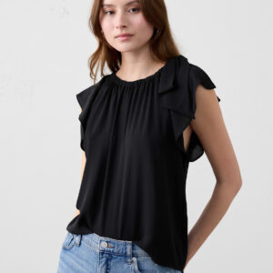 georgette tied shoulder top
