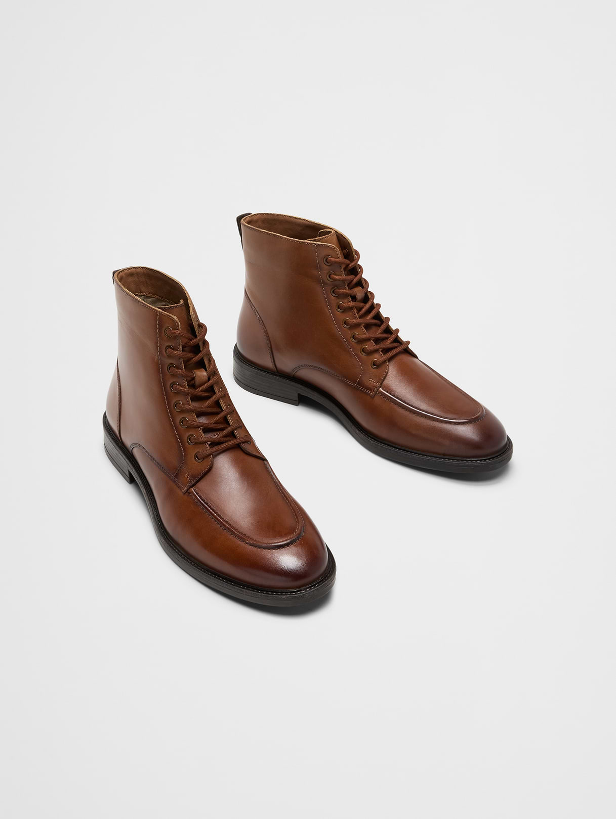 smooth leather moc toe boot smooth leather moc toe boot