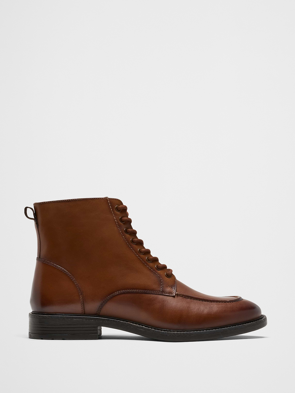 smooth leather moc toe boot smooth leather moc toe boot