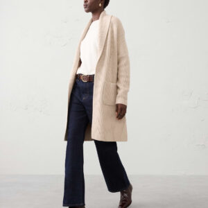 Витрина oversized ribbed shawl neck sweater coat