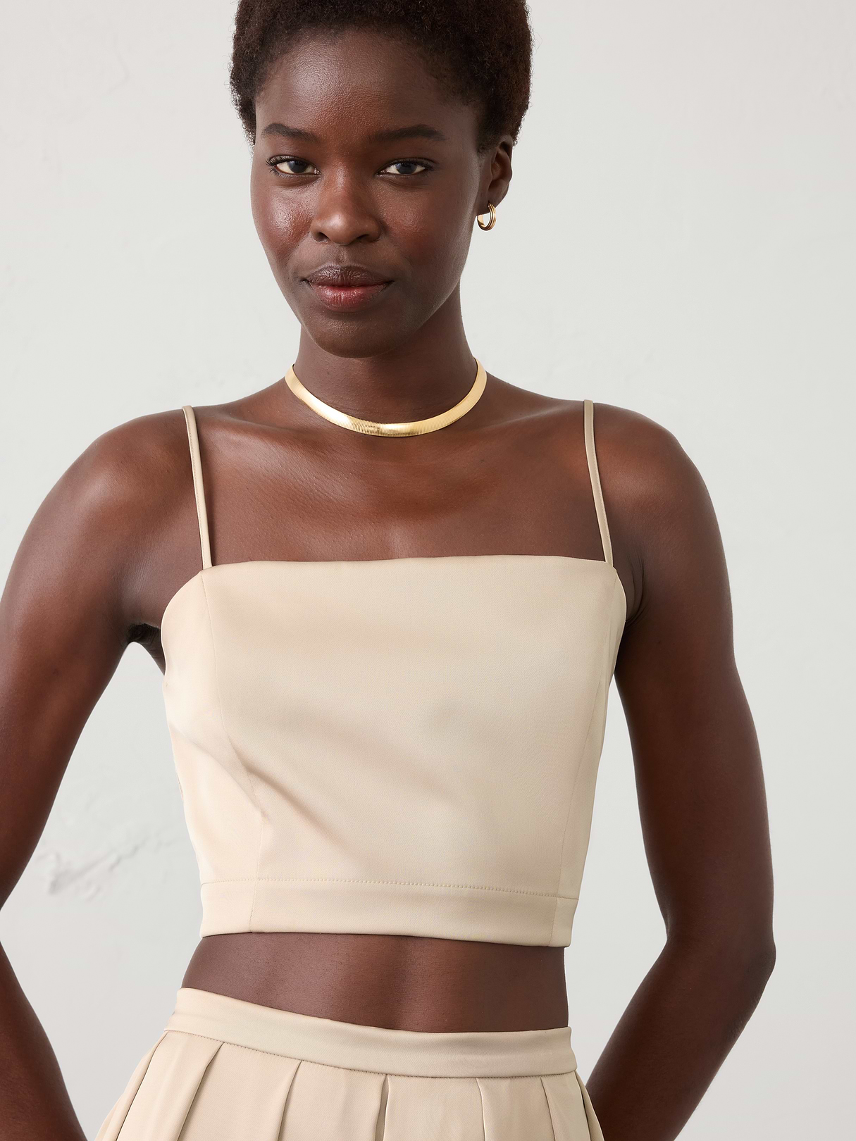 satin cropped camisole satin cropped camisole