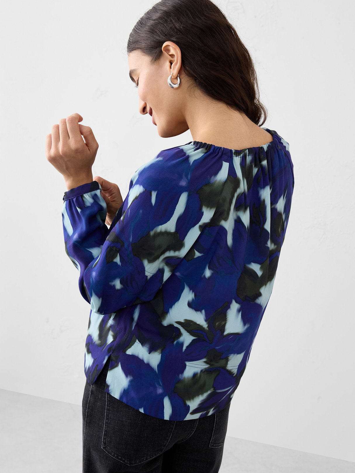 twill shirred popover shirt twill shirred popover shirt