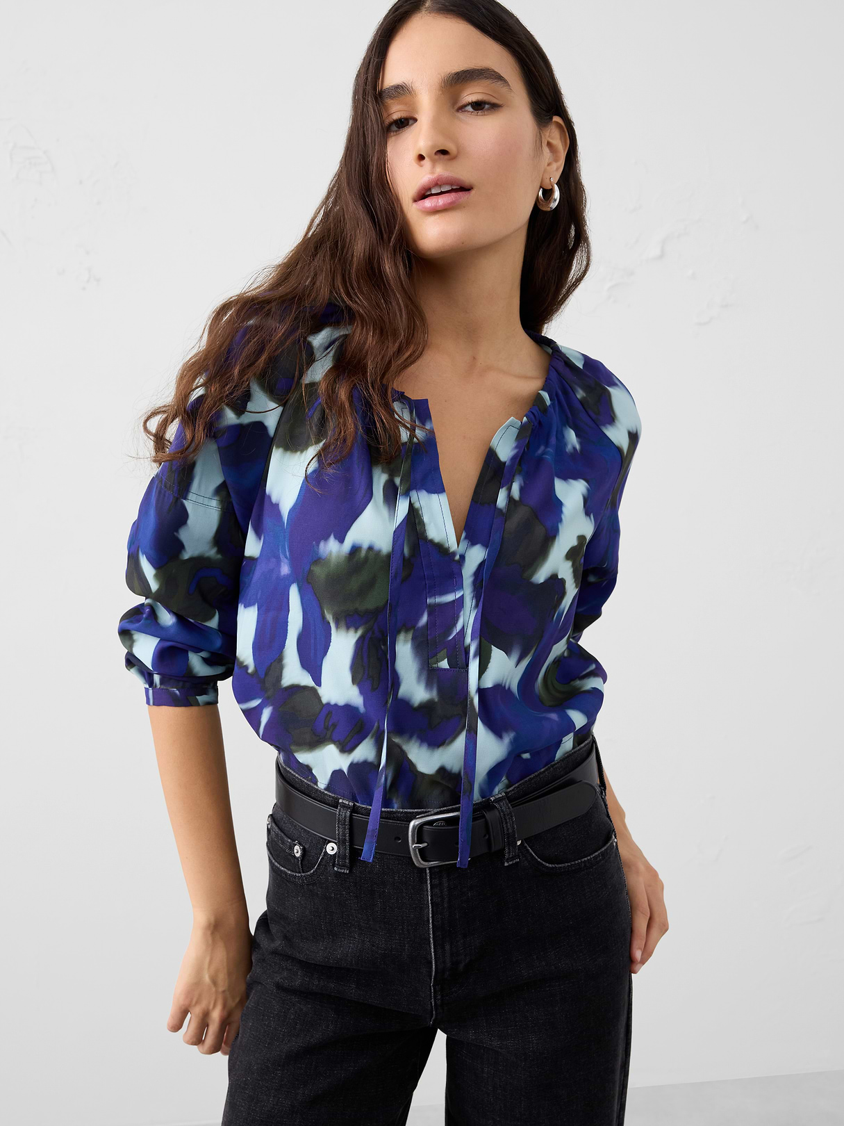 twill shirred popover shirt twill shirred popover shirt