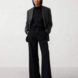 wide leg high rise darted trouser jean