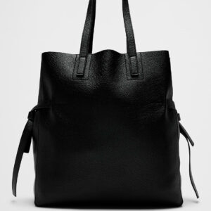 vegan leather tie side tote
