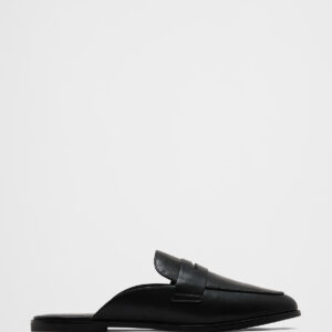 vegan leather loafer mule