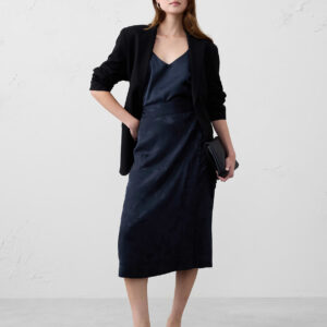 jacquard wrap midi skirt
