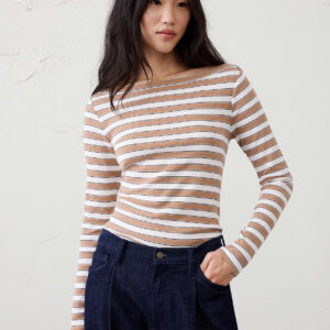 Витрина ribbed boatneck top