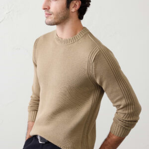 Home plaited crew neck sweater