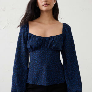 shirred bodice top
