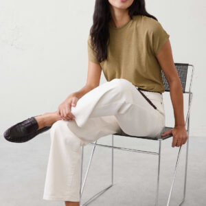 Витрина linen blend cap sleeve t shirt