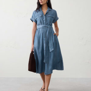 Витрина chambray utility midi shirtdress