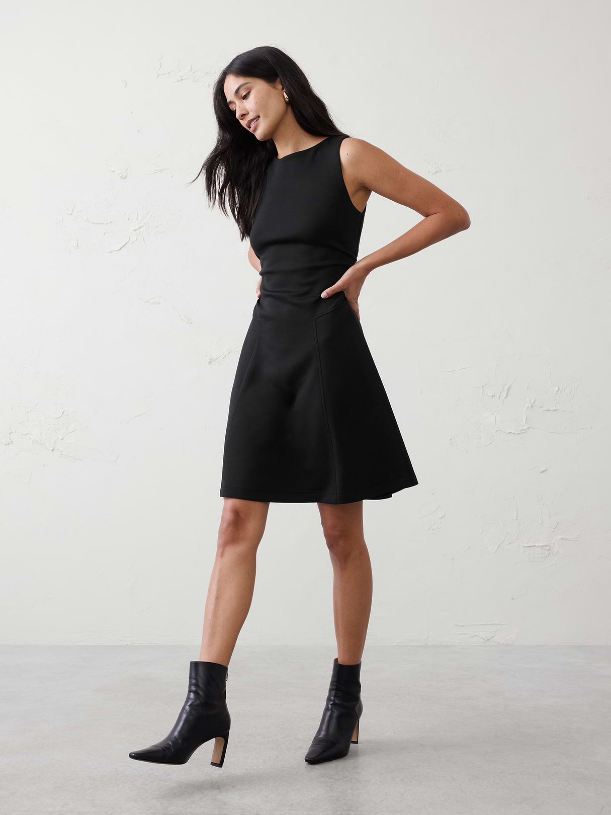 soft touch shirred waist knee length dress soft touch shirred waist knee length dress