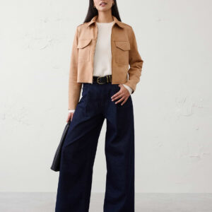 Home vegan suede cropped jacket