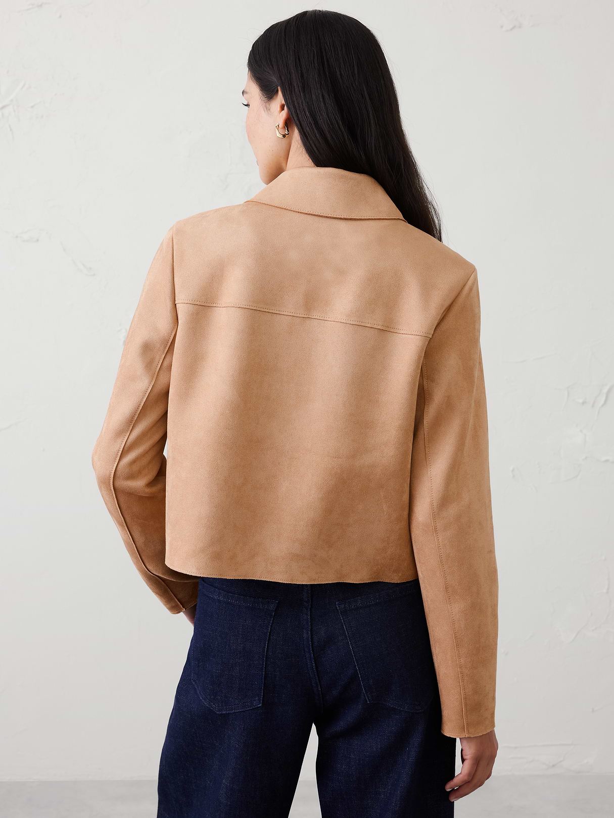 vegan suede cropped jacket vegan suede cropped jacket