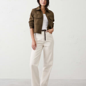 vegan suede cropped jacket