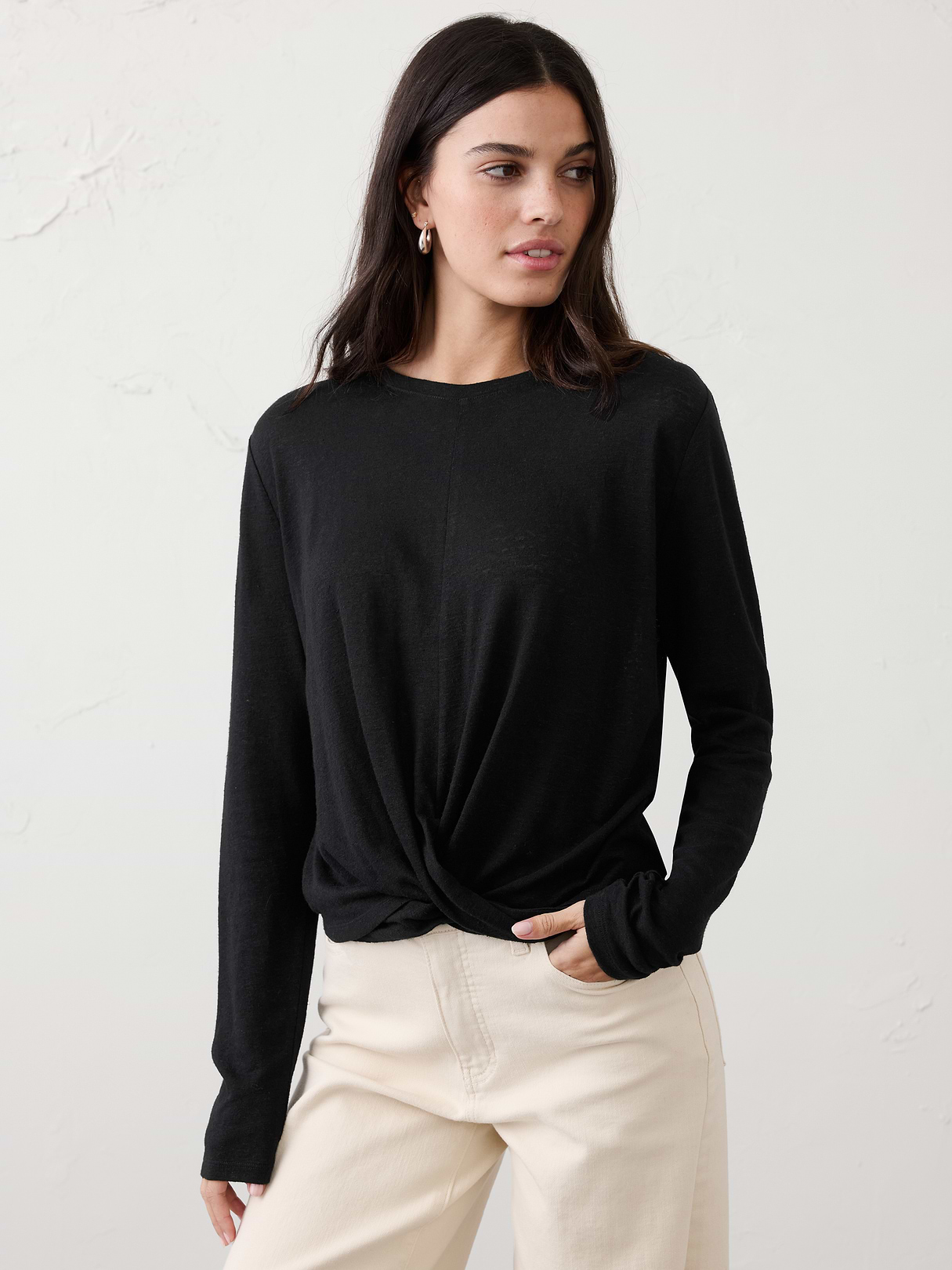 linen blend twist t shirt linen blend twist t shirt