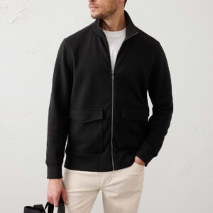 lightweight mock neck jacket