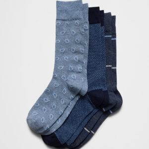 blue pasley trouser socks (3 pack)
